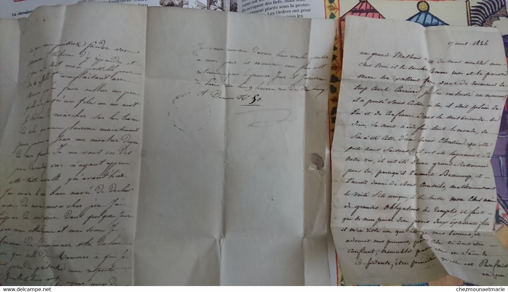1826 2 LETTRES AUTOGRAPHES SIGNEES DU COMTE RAYMOND ET CHRISTIAN DE NICOLAY SUR LE DECES DE ROGER LE FILS ET FRERE - 1801-1848: Précurseurs XIX