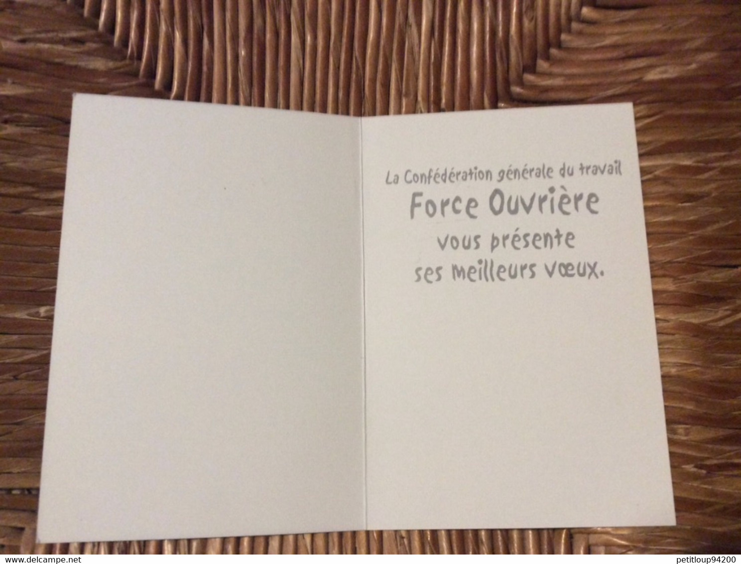 VŒUX AN 2000  *FO Force Ouvrière  30 - Nouvel An