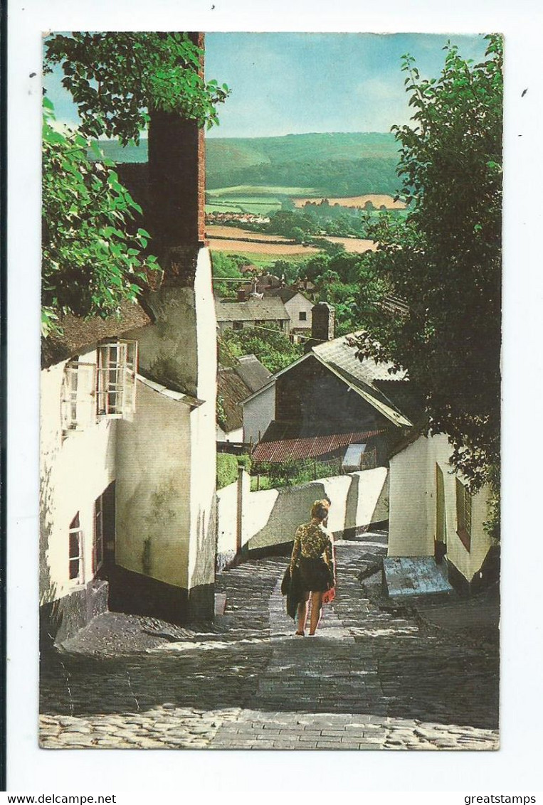 Somerset Postcard Minehead  Church Steps Colourmaster  Posted 1974 - Minehead