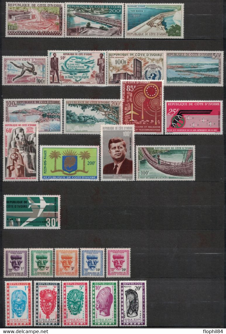 COTE D'IVOIRE - COLLECTION A COMPLETER - DE 1959 A 1967 AVEC POSTE AERIENNE ET TAXE - COTE Y&T 2013 -  151€. - Costa D'Avorio (1960-...)