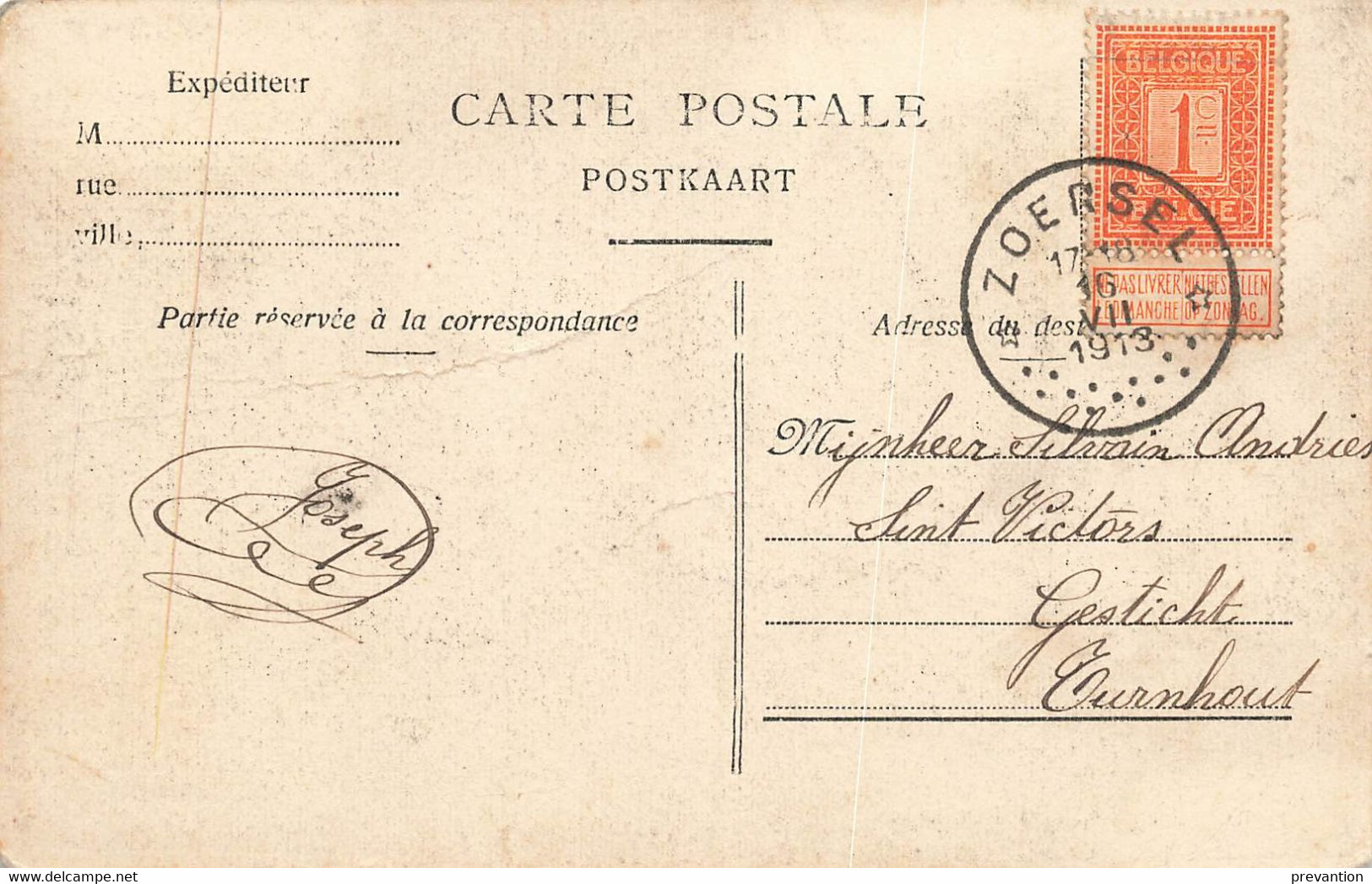 ZOERSEL - De Pastorij - Carte Circulé En 1913 - Zoersel