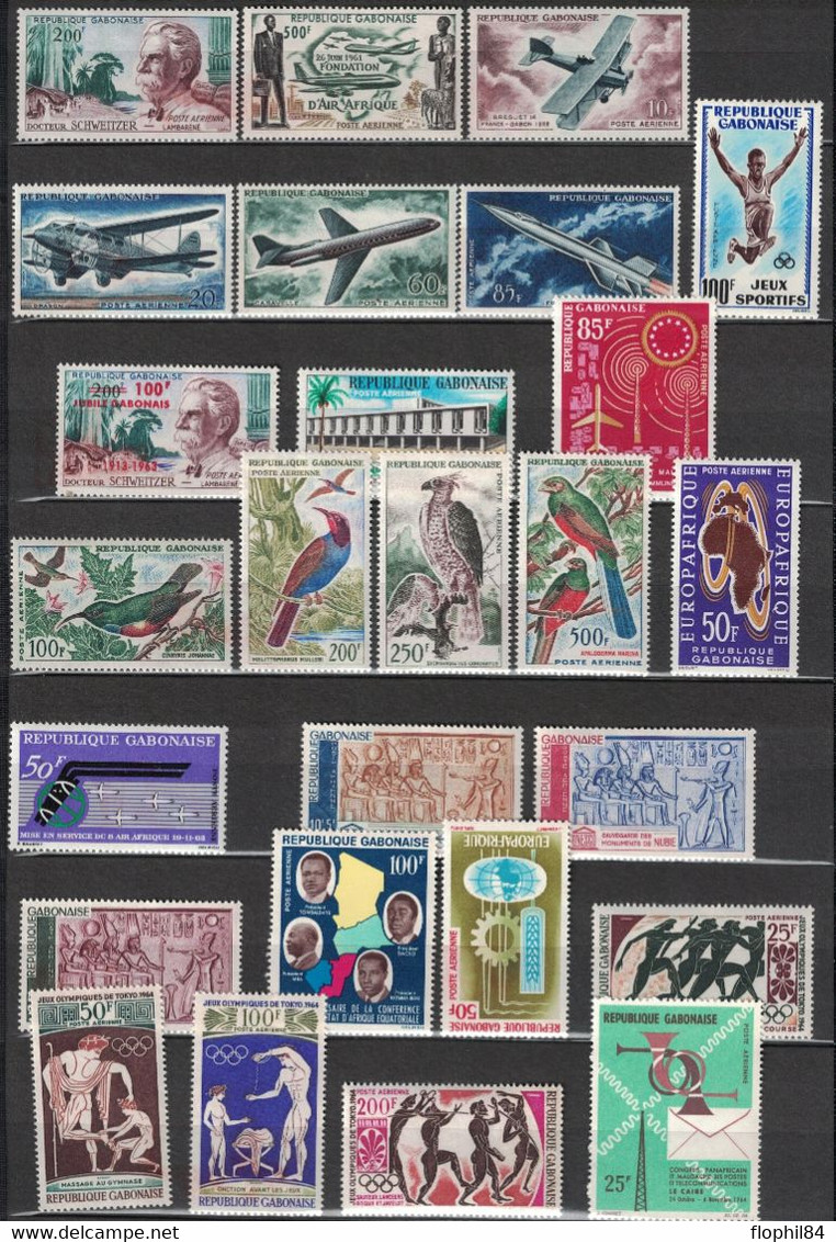 GABON - COLLECTION A COMPLETER - DE 1959 A 1967 AVEC POSTE AERIENNE ET TAXE - COTE Y&T 2013 -  331€. - Gabon (1960-...)