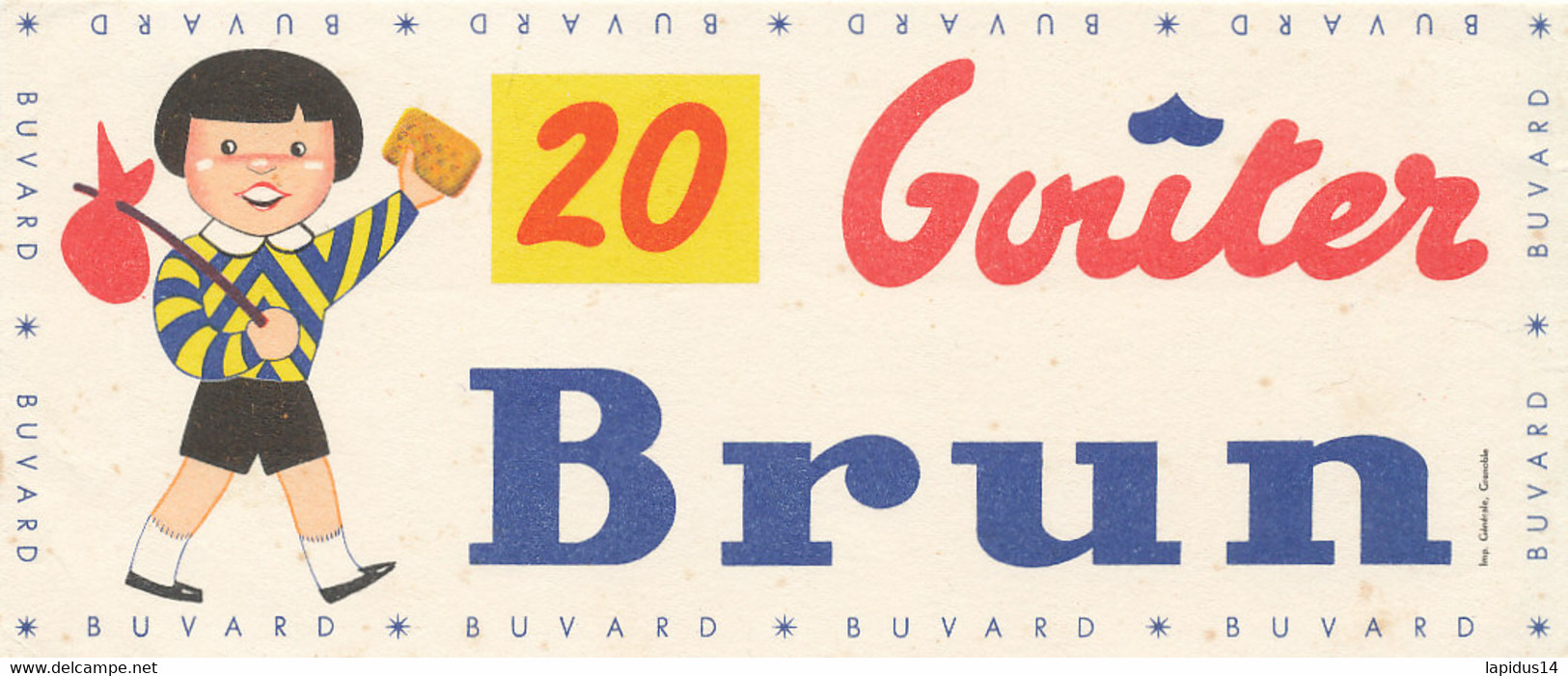 BU 2380 /   BUVARD   20 GOUTER BRUN   (18,00 Cm X 7,50 Cm ) - Süssigkeiten & Kuchen