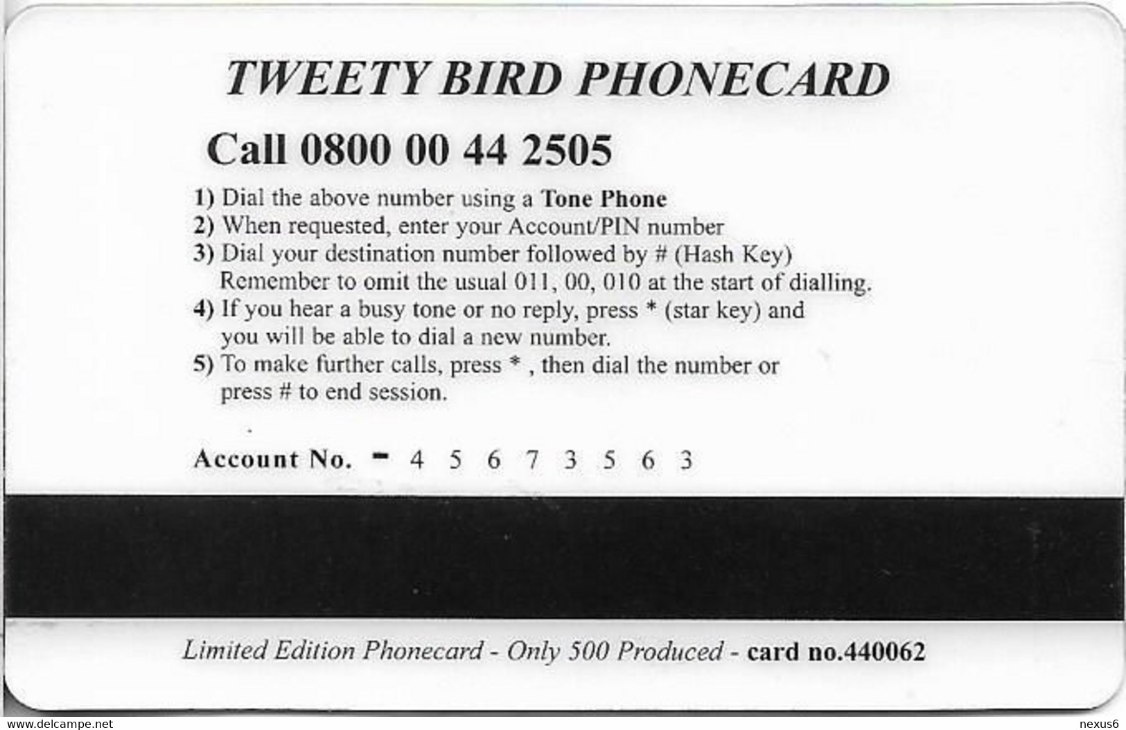 UK - PPS - Cartoon Series, Tweety Bird #2, Fake Prepaid 20£, 500ex - [ 8] Firmeneigene Ausgaben