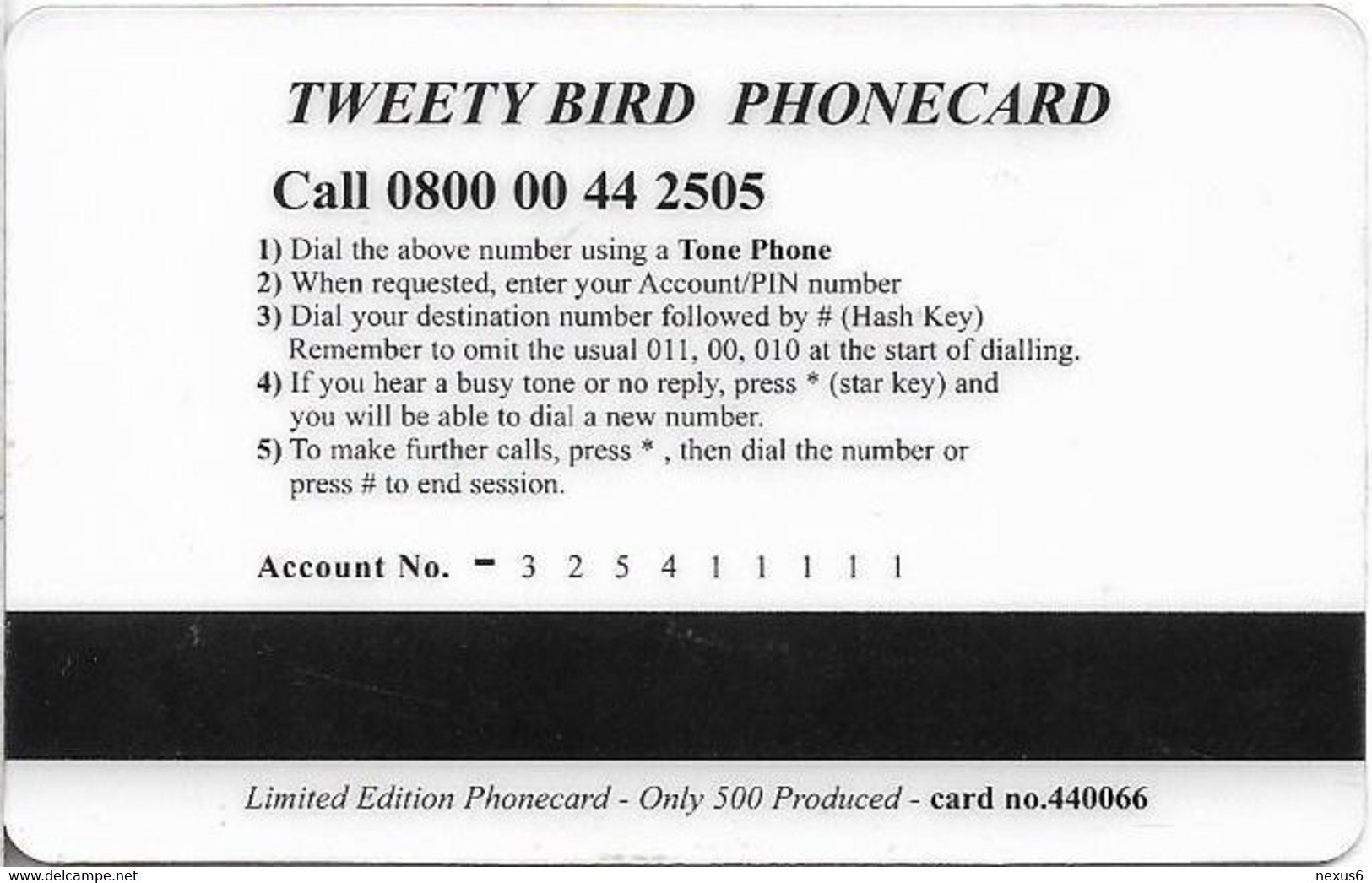 UK - PPS - Cartoon Series, Tweety Bird #6, Fake Prepaid 10£, 500ex - [ 8] Ediciones De Empresas