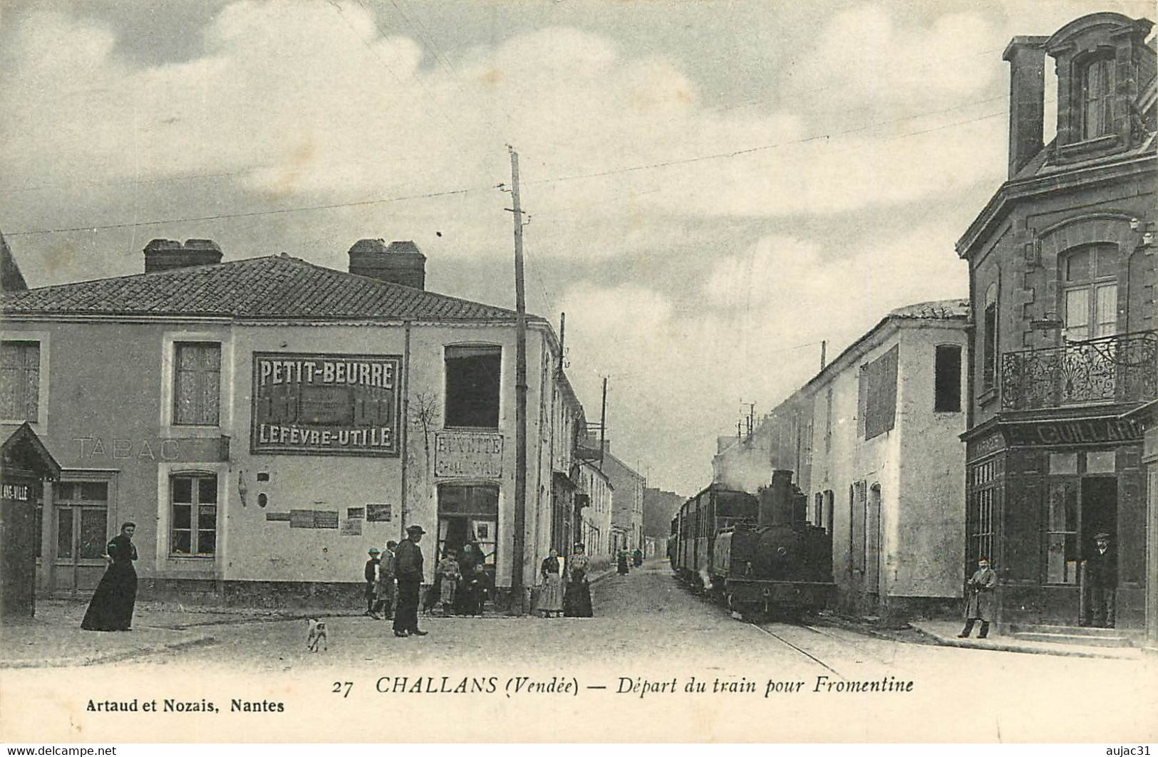 Dép 85 -Publicité Petit Beurre Lu - Lefèvre Utile - Chemins De Fer - Trains - Challans - Départ Du Train Pour Fromentine - Challans