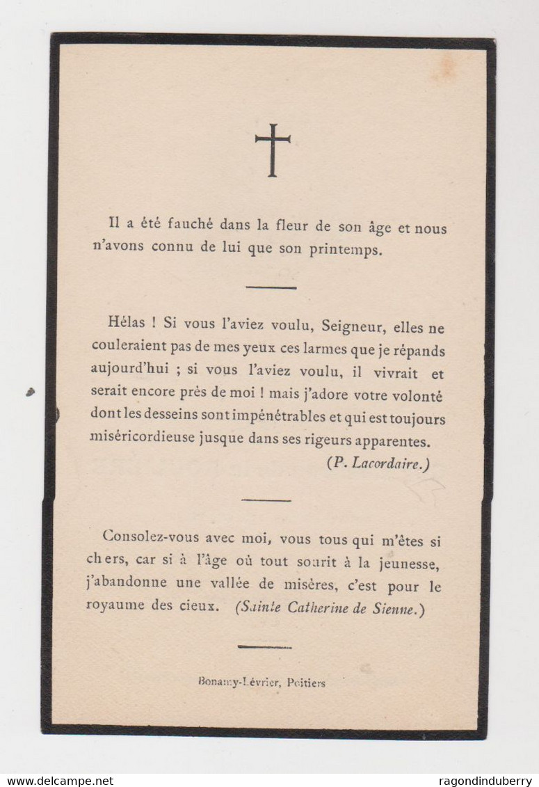 MILITARIA - CHASSEUR - Guy CHEBROU De La ROULIERE - Brigadier Au 13ème Chasseurs Décédé Le 7 Mai 1923 - Todesanzeige