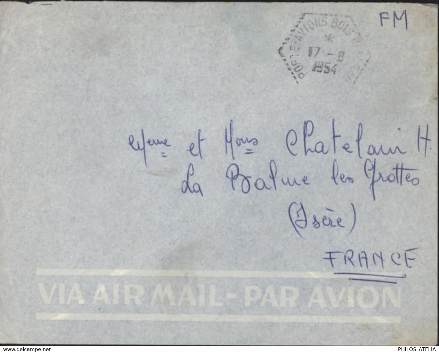 Marine Nationale CAD Agence Embarquée Hexagonal Perlé Porte Avion Bois Belleau 17 8 1954 FM Guerre D'Indochine - Vietnamkrieg/Indochinakrieg