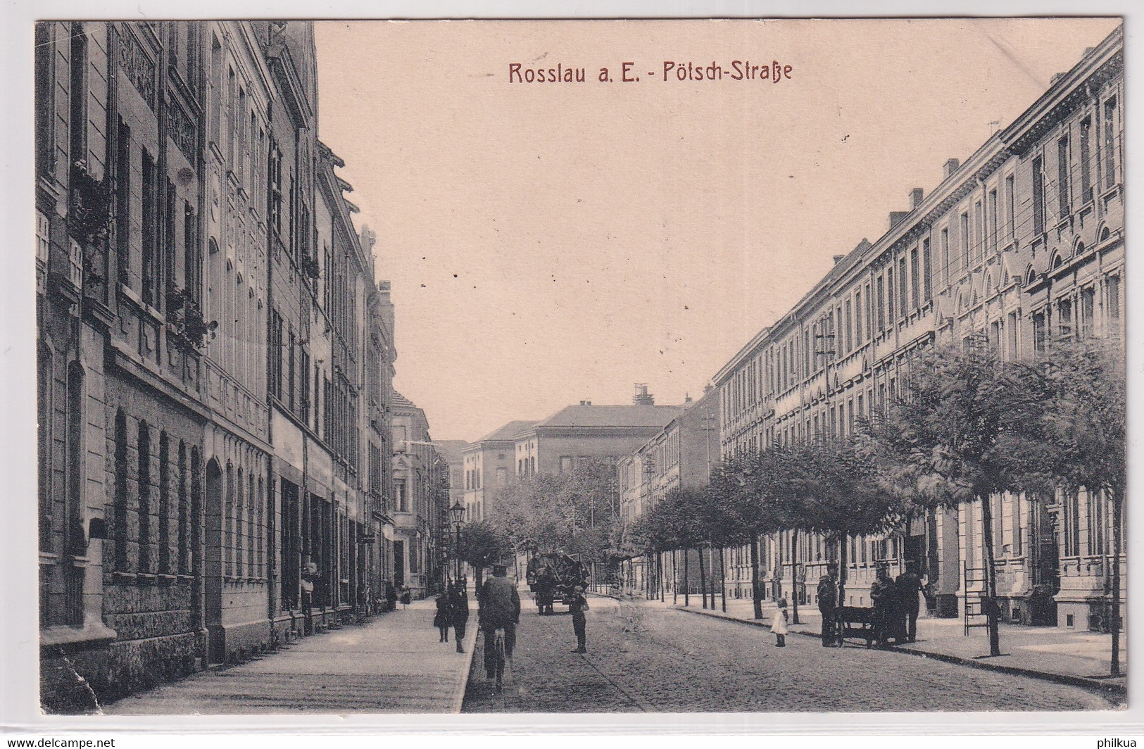 Rosslau (Dessau-Roßlau) A. E. Pötsch-Strassse - Feldpostkarte Gelaufen Ab Rosslau 1917 - Rosslau