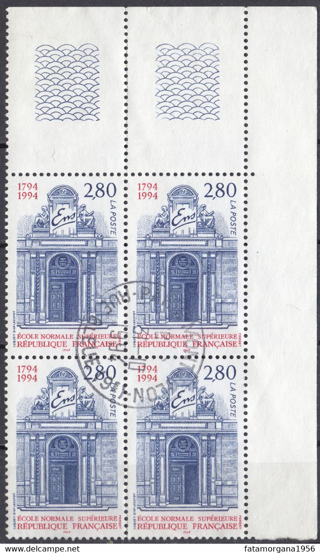 FRANCE - 1994 - Quartina Usata Di Yvert 2907 Con Margini E Angolo Di Foglio. - Used Stamps