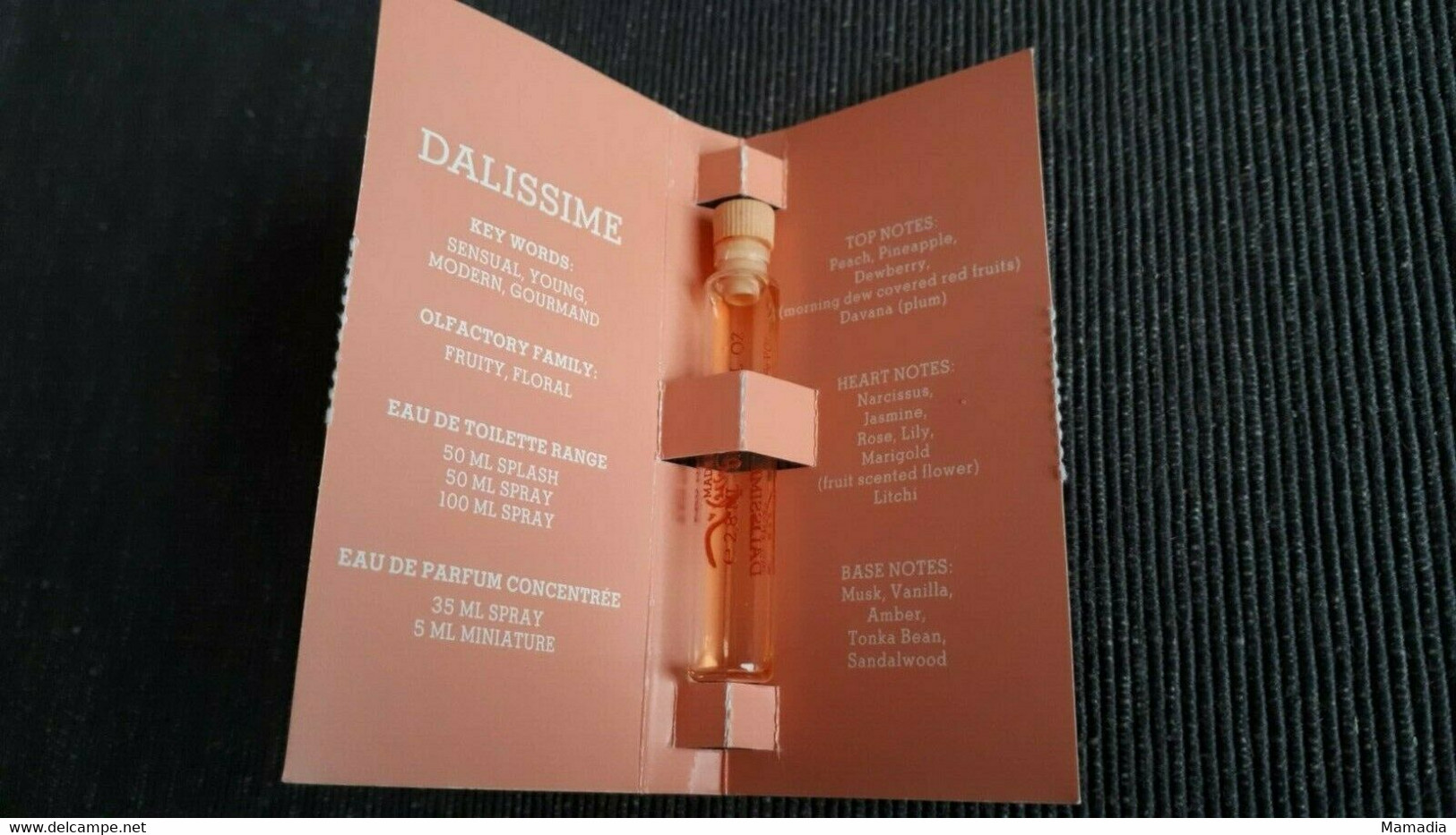 ÉCHANTILLON PARFUM DALISSIME SALVADOR DALI EAU DE TOILETTE POUR COLLECTION - Echantillons (tubes Sur Carte)