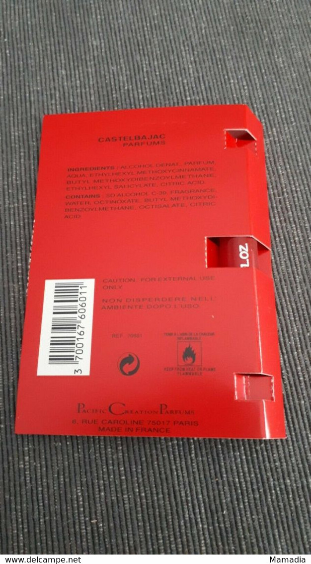 ÉCHANTILLON PARFUM CASTELBAJAC EAU DE PARFUM POUR COLLECTION - Perfume Samples (testers)