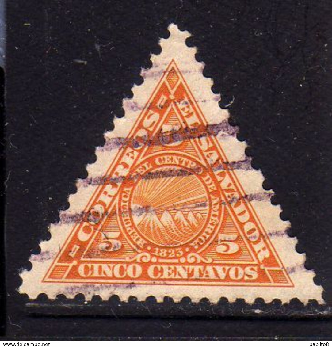 EL SALVADOR 1921 CONFEDERATION COIN MONETA CENT. 5c USATO USED OBLITERE' - El Salvador