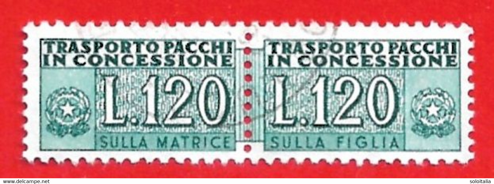 1946/81 (14/ll) Pacchi In Concessione Filigrana Stelle IV Lire 120 - Usato - Colis-concession
