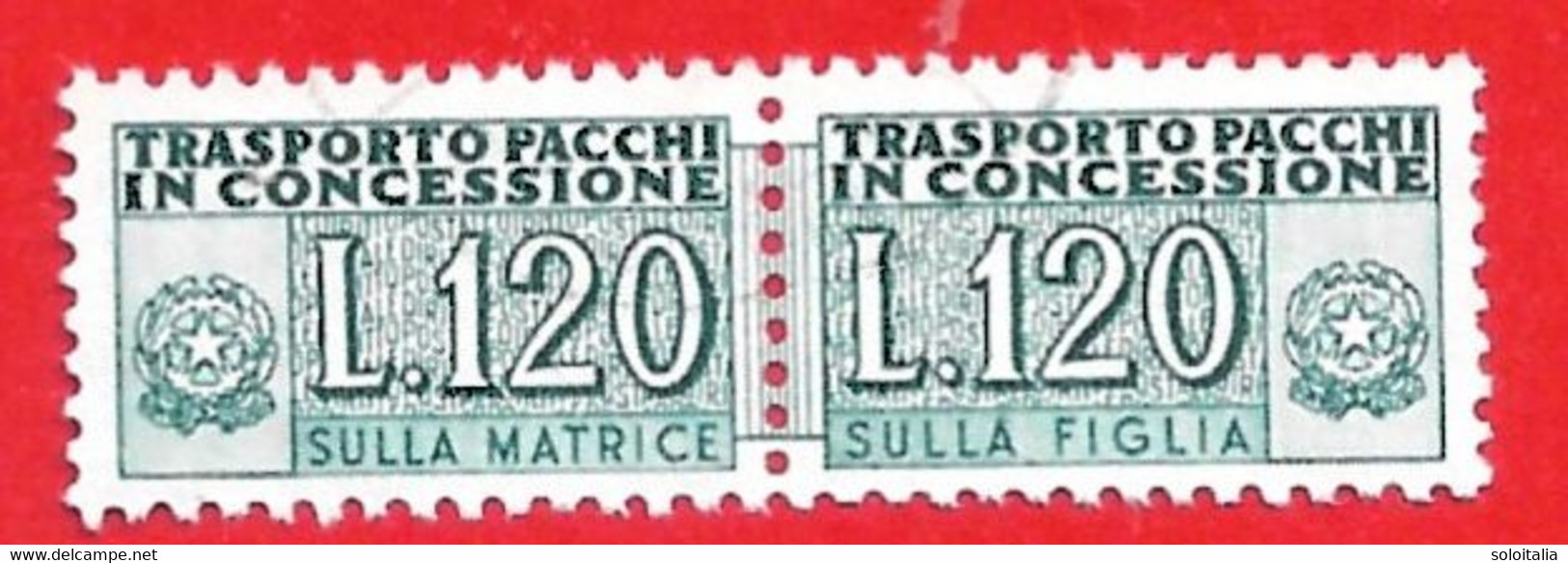 1946/81 (14/ll) Pacchi In Concessione Filigrana Stelle IV Lire 120 - Usato - Pacchi In Concessione