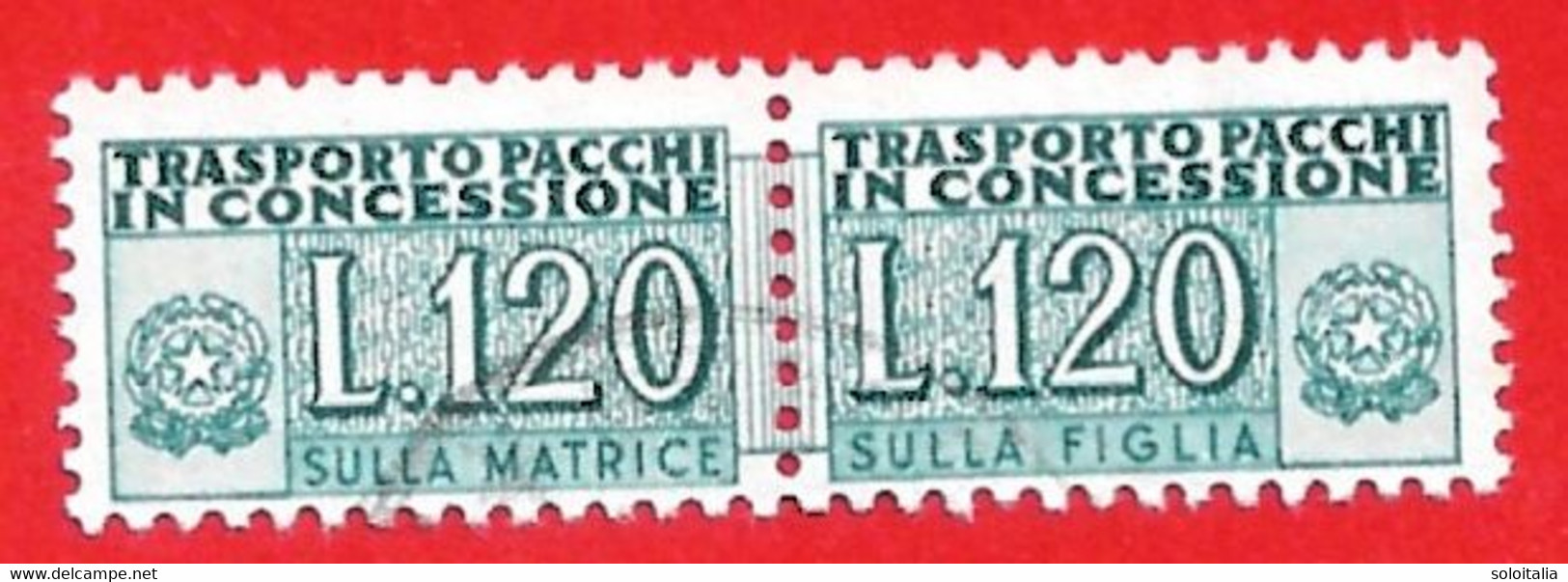 1946/81 (14/ll) Pacchi In Concessione Filigrana Stelle IV Lire 120 - Usato - Concessiepaketten