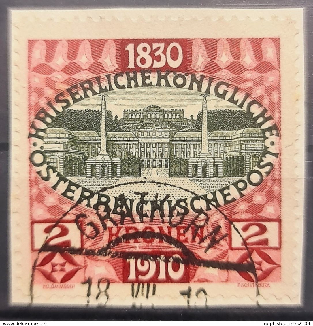 AUSTRIA 1910 - Canceled "Gratkorn 18.VIII.10" (Ersttag!) - ANK 175 - 2K - Gebraucht