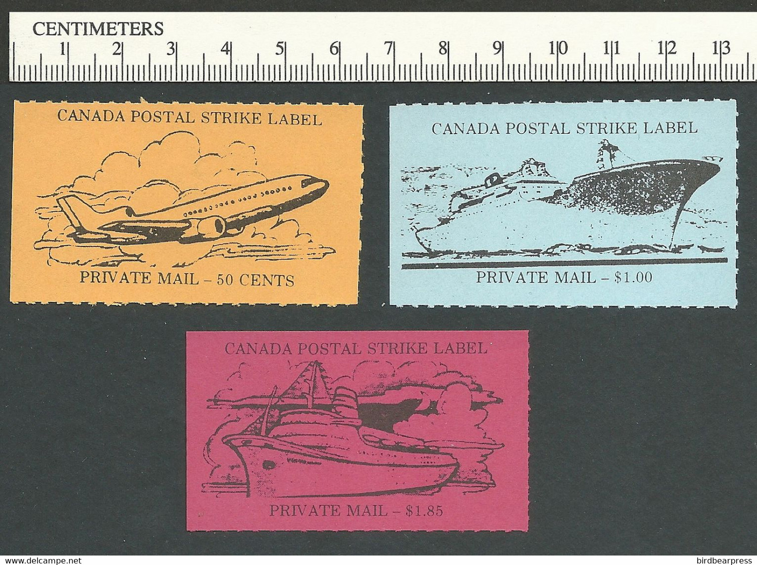 B67-61 CANADA Canadian Postal Strike Labels Set Of 3 MNH - Viñetas Locales Y Privadas