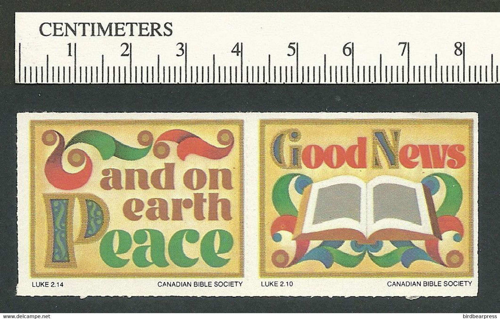 B67-67 CANADA Canadian Bible Society Charity Xmas Seals 2ab MNH - Vignette Locali E Private