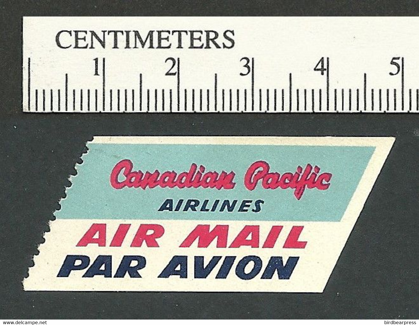 B67-71 CANADA Canadian Pacific Airlines 1952 Air Mail Etiquette Airplane MNG - Local, Strike, Seals & Cinderellas