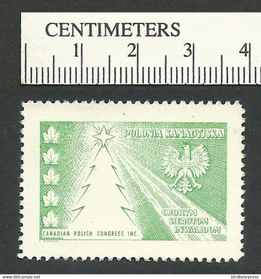 B67-72 CANADA 1954 Canadian Polish Congress Christmas Seal MNG - Viñetas Locales Y Privadas