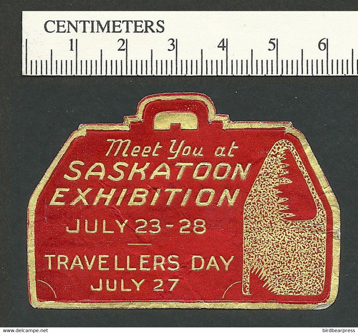 B67-76 CANADA 1923 Saskatoon Exhibition Poster Stamp Used - Local, Strike, Seals & Cinderellas