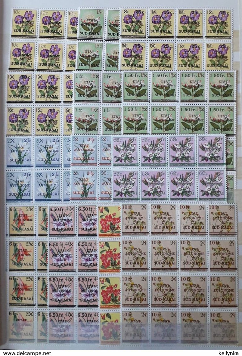 Sud Kasaï - 1/13 - Fleurs/Flowers - Bloc De 16 - 1961 - MNH - Sur Kasai