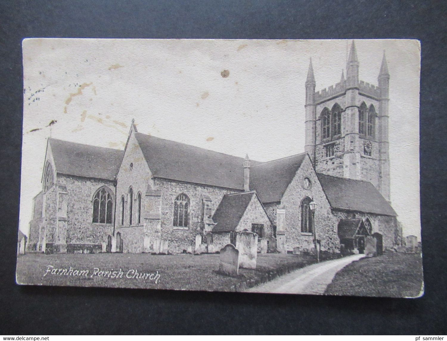 GB AK / PK 1907 Farnham Parish Church Sauberer Stempel Aldershot Nach Hill End Villa Blakeney - Other & Unclassified