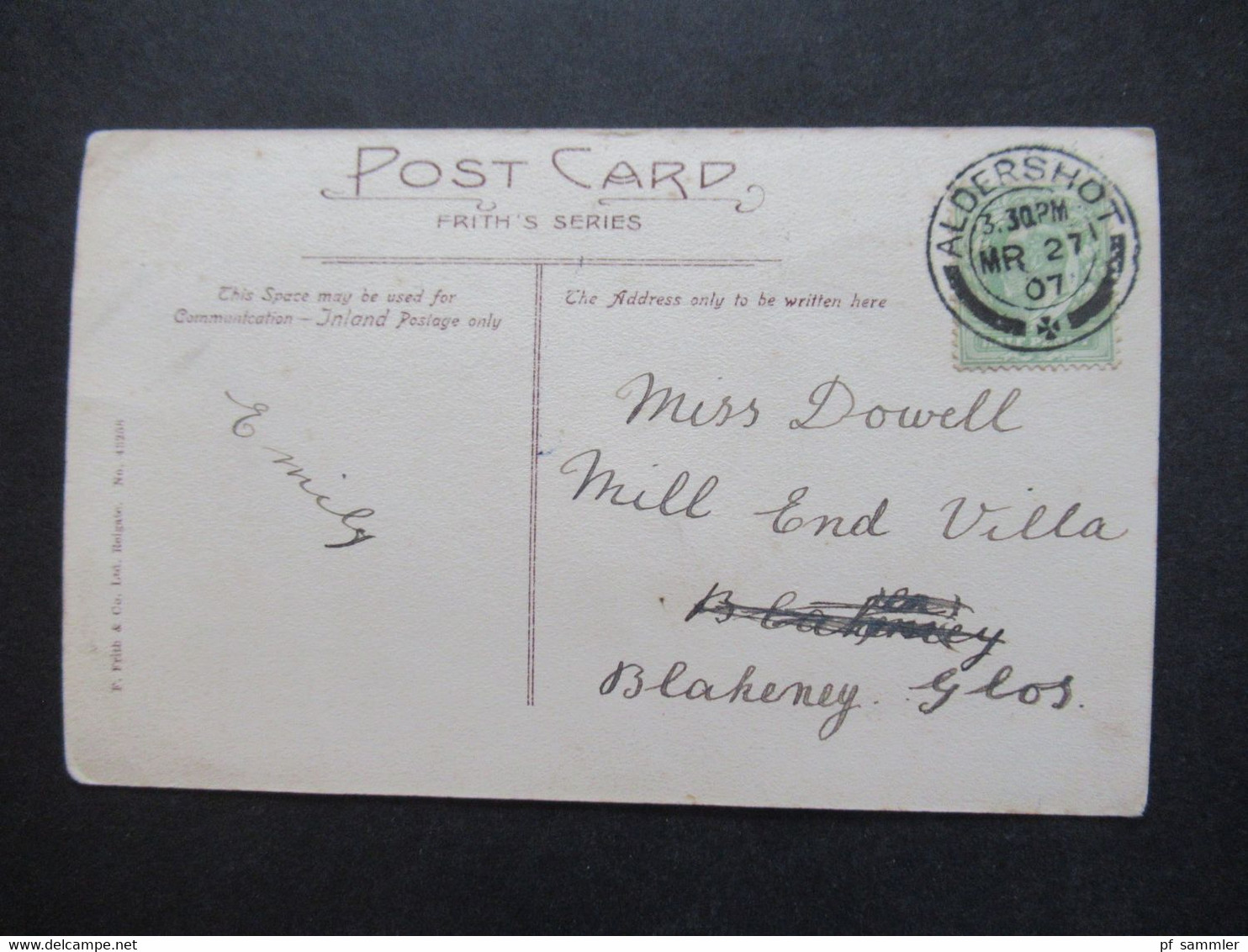 GB AK / PK 1907 Farnham Parish Church Sauberer Stempel Aldershot Nach Hill End Villa Blakeney - Andere & Zonder Classificatie