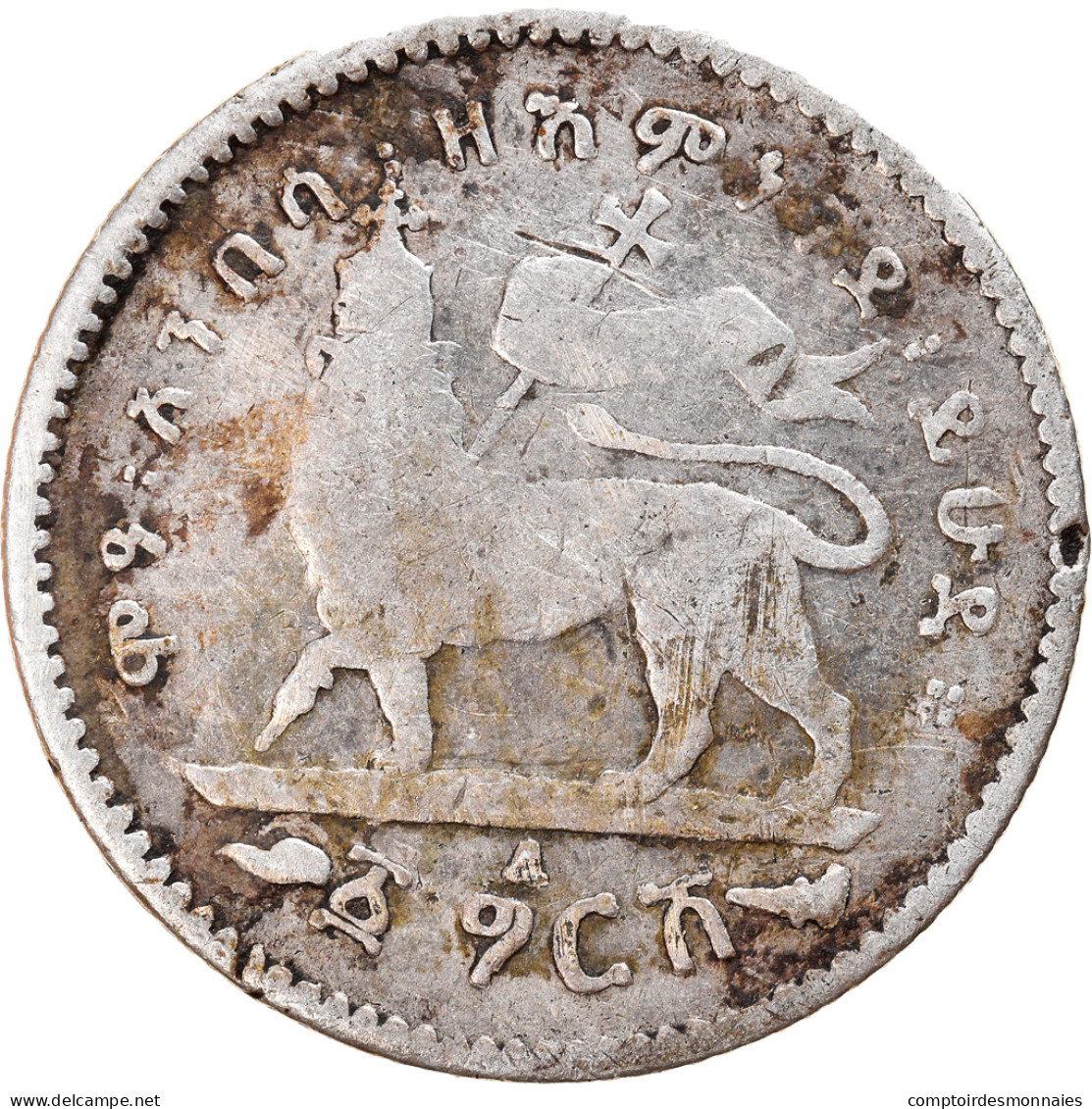 Monnaie, Éthiopie, Menelik II, Gersh, 1903, Paris, TB+, Argent, KM:12 - Ethiopia