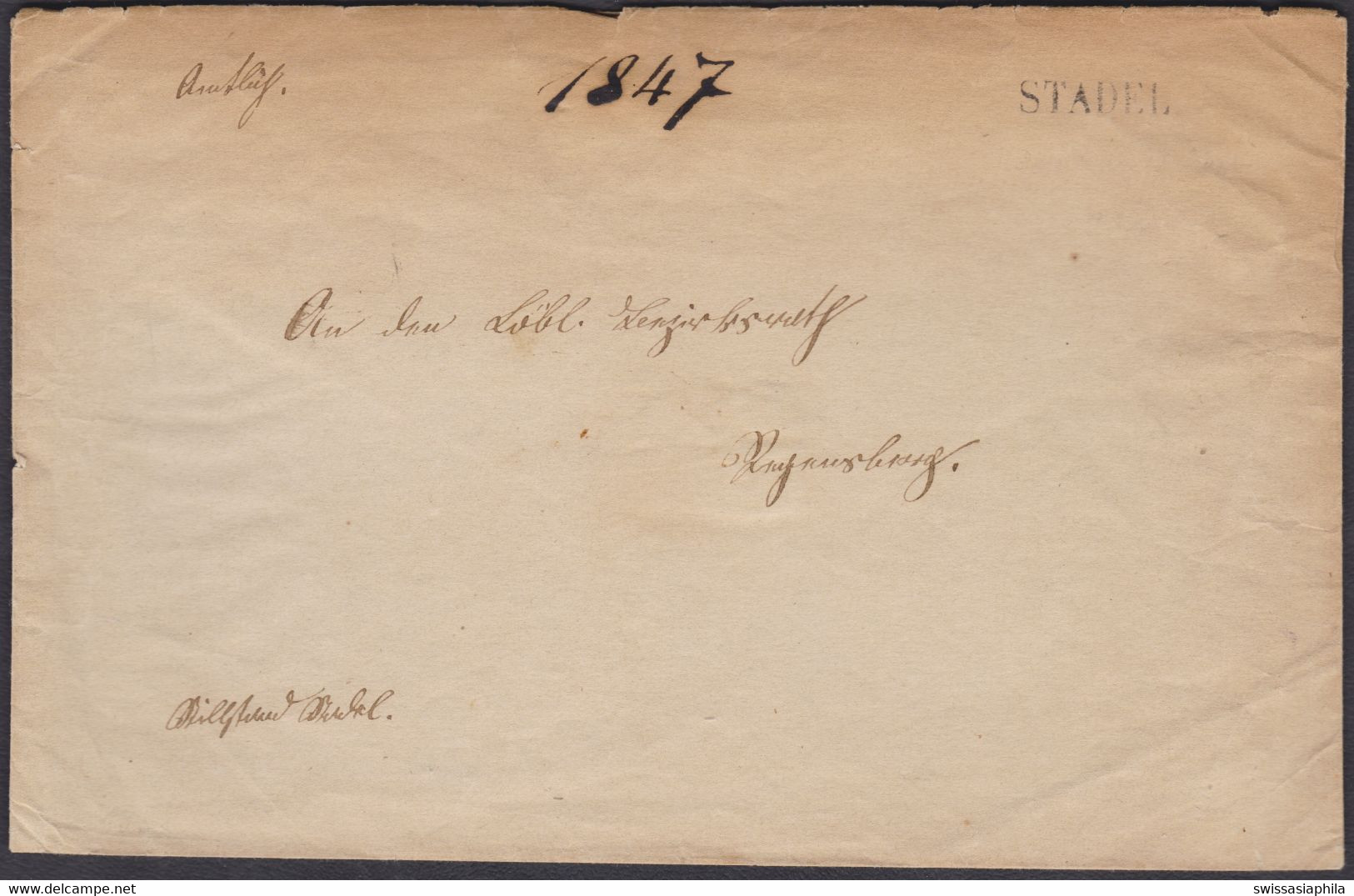 ZH  STADEL - REGENSBERG  ( ZÜRICH )  /  1855 /  AMTLICHER BRIEF MIT GUTEM STABSTEMPEL - Brieven En Documenten