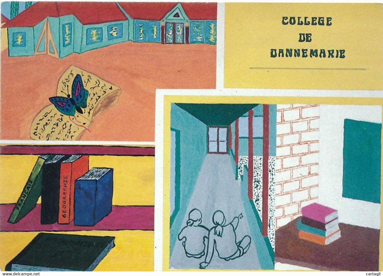 CPM GF (Belles Illustrations) 13918 68-Dannemarie -Le Collège D'après Dessin D'élève -Envoi Gratuit - Dannemarie