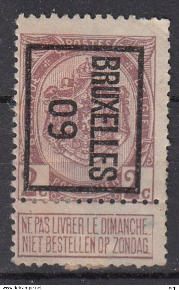 BELGIË - PREO -1909 - Nr 11 B - BRUXELLES "09" - (*) - Typo Precancels 1906-12 (Coat Of Arms)