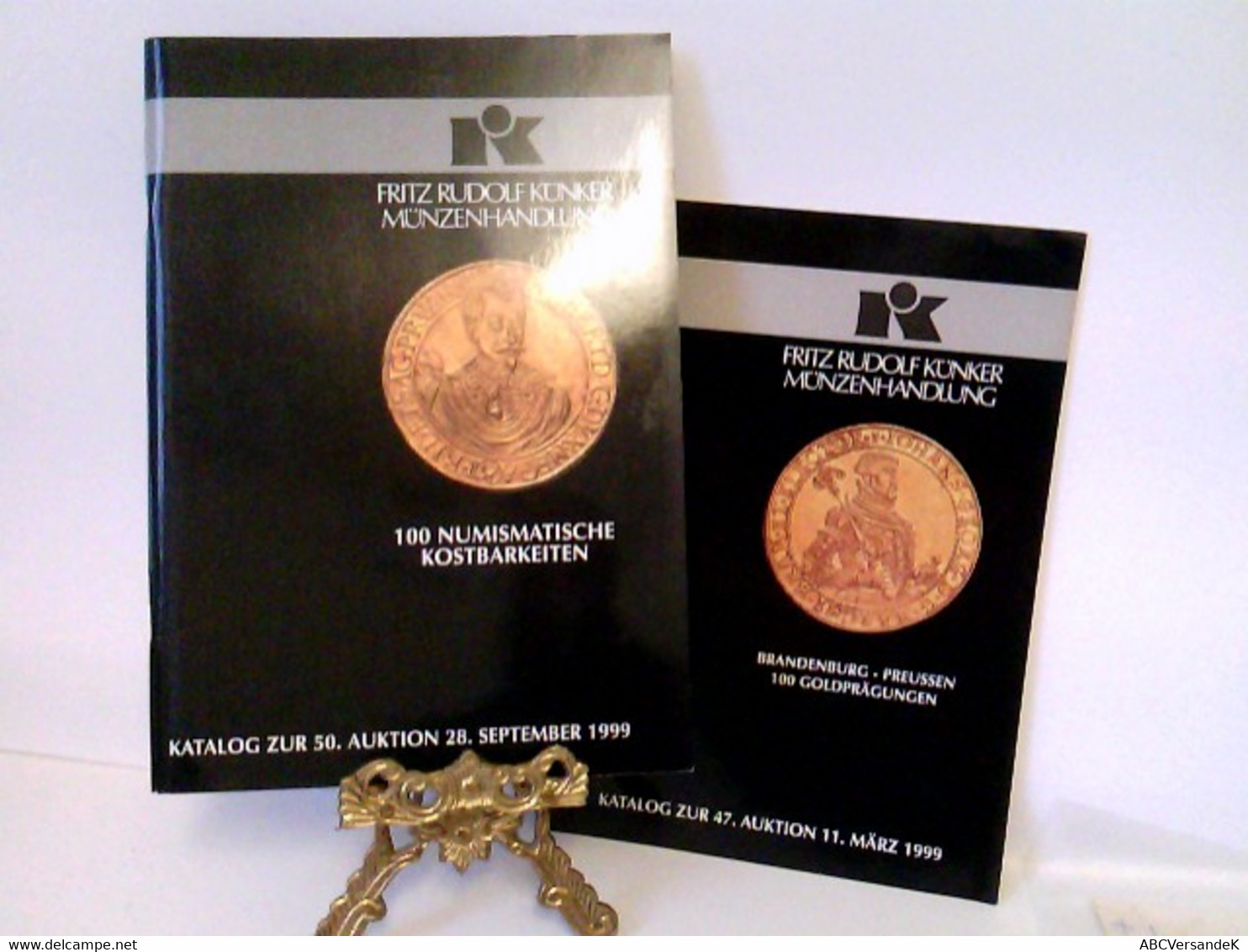 Konvolut 2 Kataloge 1. 100 Numismatische Kostbarkeiten  28. Sept. 1999,  Auktion 50. Katalog Und 2. Brandenbur - Numismática