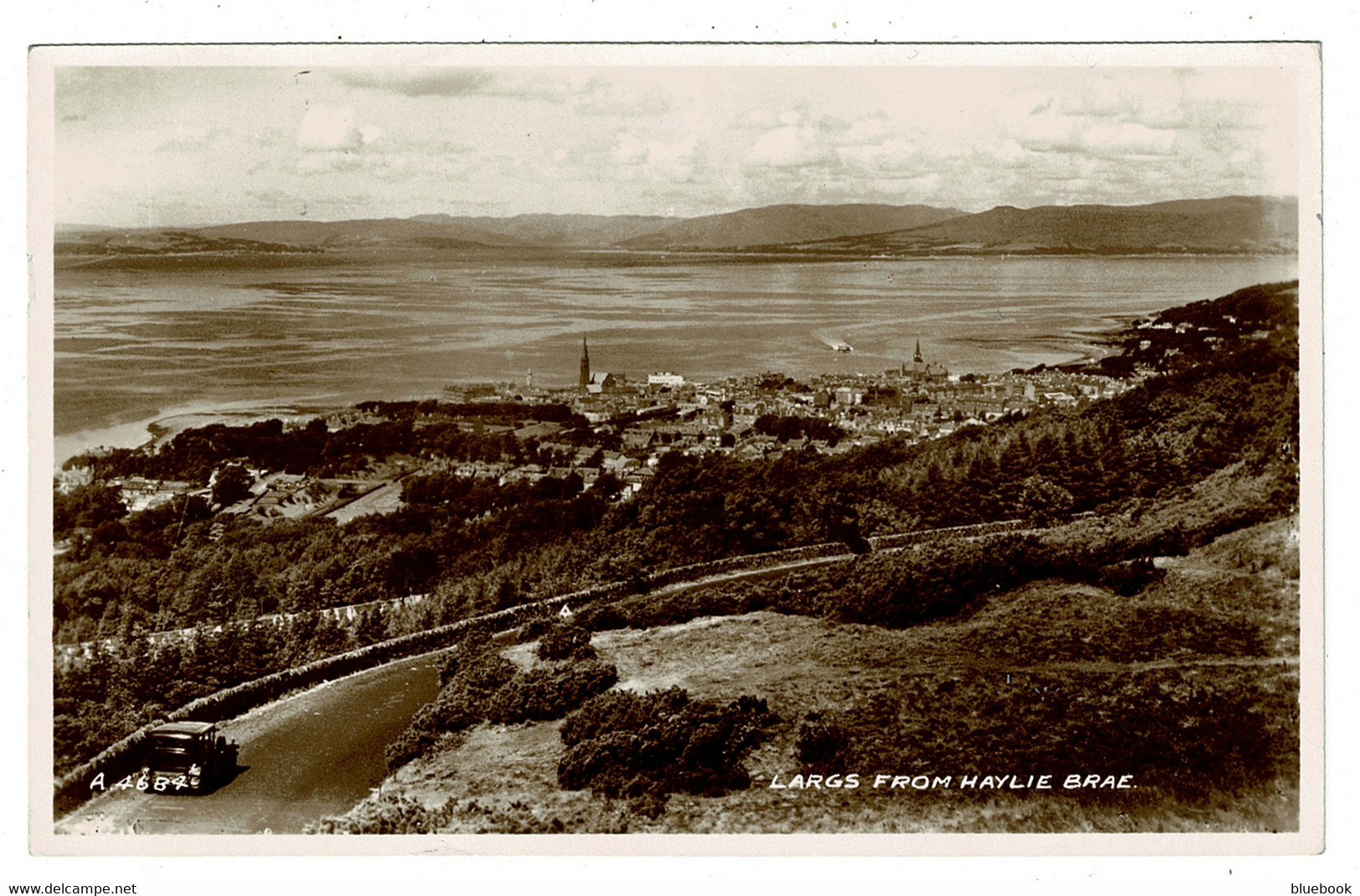 Ref 1513 - 1943 Real Photo Postcard - Largs From Haylie Brae - Renfrewshire Scotland - Renfrewshire