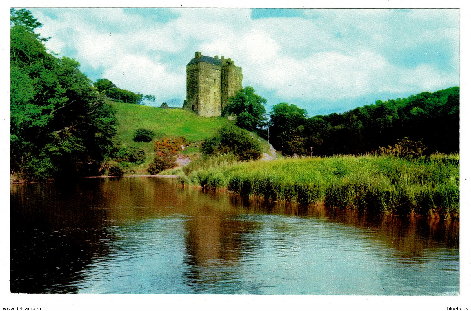 Ref 1515 - Postcard - Neidpath Castle & THe River Tweed - Peebles Scotland - Peeblesshire
