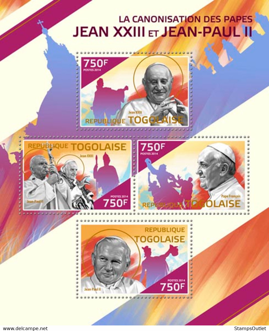 2014 TOGO MNH. JOHN PAUL II   |  Yvert&Tellier Code: 4032-4035  |  Michel Code: 6096-6099 - Togo (1960-...)