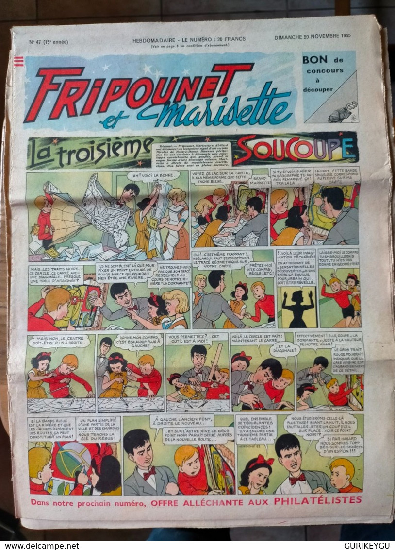 Fripounet Et Marisette N° 47 Sylvain Et  Sylvette   20/11/1955  La Troisième Soucoupe Le Prince Des Sables ERIK - Sylvain Et Sylvette