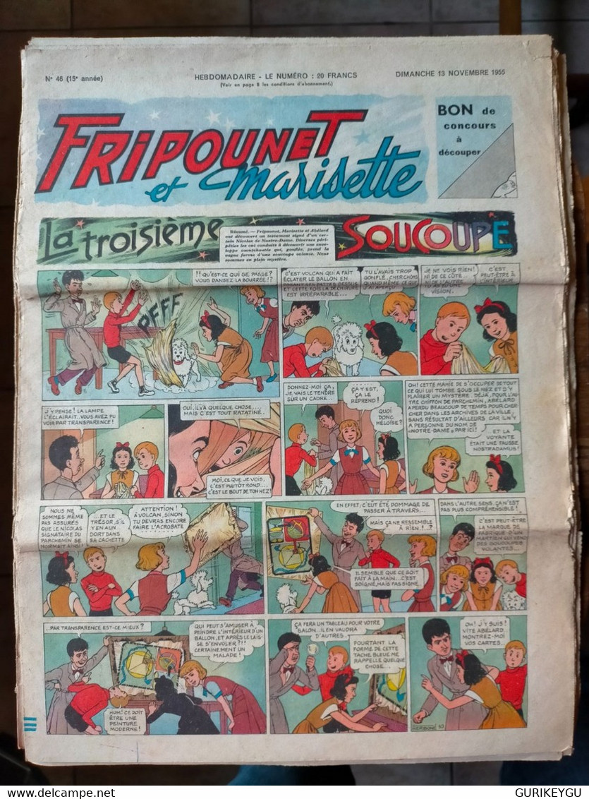 Fripounet Et Marisette N° 46 Sylvain Et  Sylvette   13/11/1955  La Troisième Soucoupe Le Prince Des Sables ERIK - Sylvain Et Sylvette