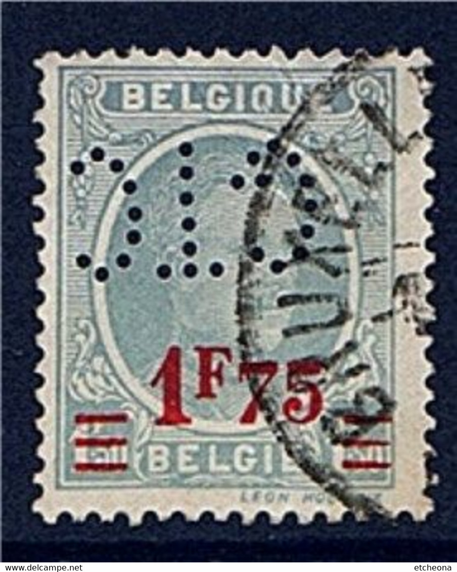 Perforé Belge Surchargé 1F75 Sur 1F 50 "GTC"  Oblitéré N°248 Roi Albert 1er - Non Classificati