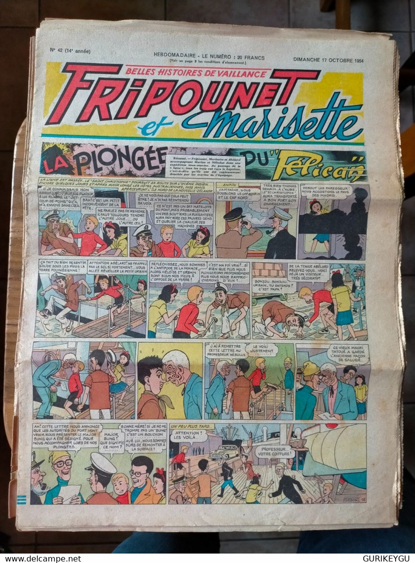 Fripounet Et Marisette N° 42 Sylvain Et  Sylvette  17/10/1954  La Plongée Du Pélican La Montagne De L'oubli  ERIK - Sylvain Et Sylvette