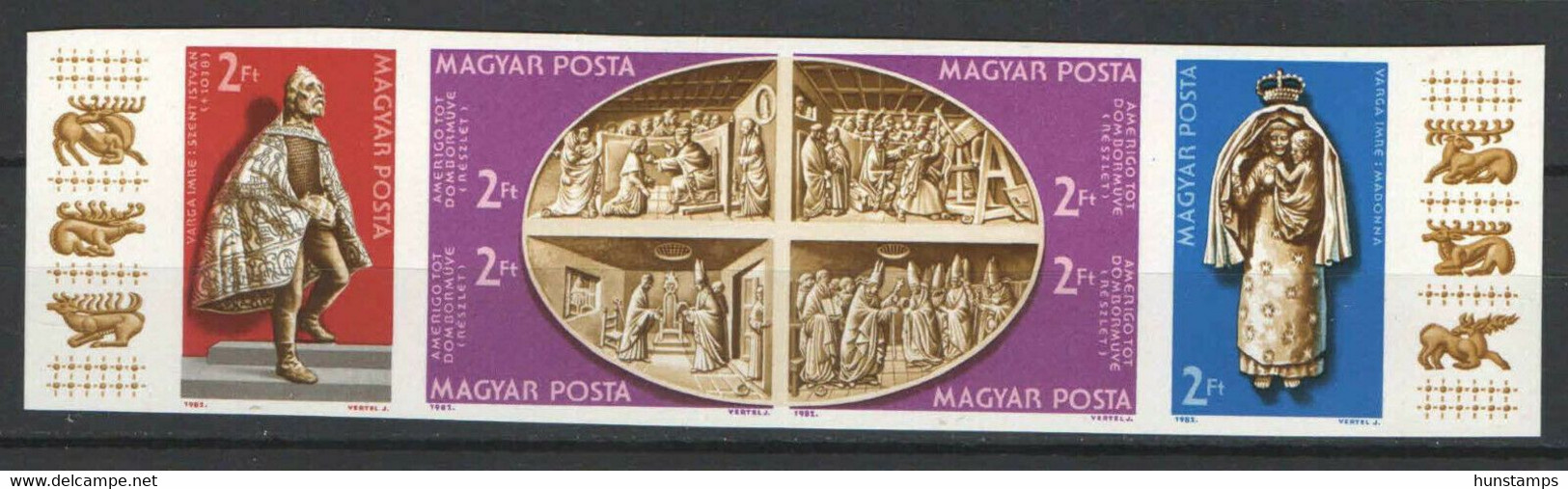 Hungary 1982. Famous Arts Of Vatican Nice IMPERF Set MNH (**) Michel: 3587-3592B - Full Sheets & Multiples