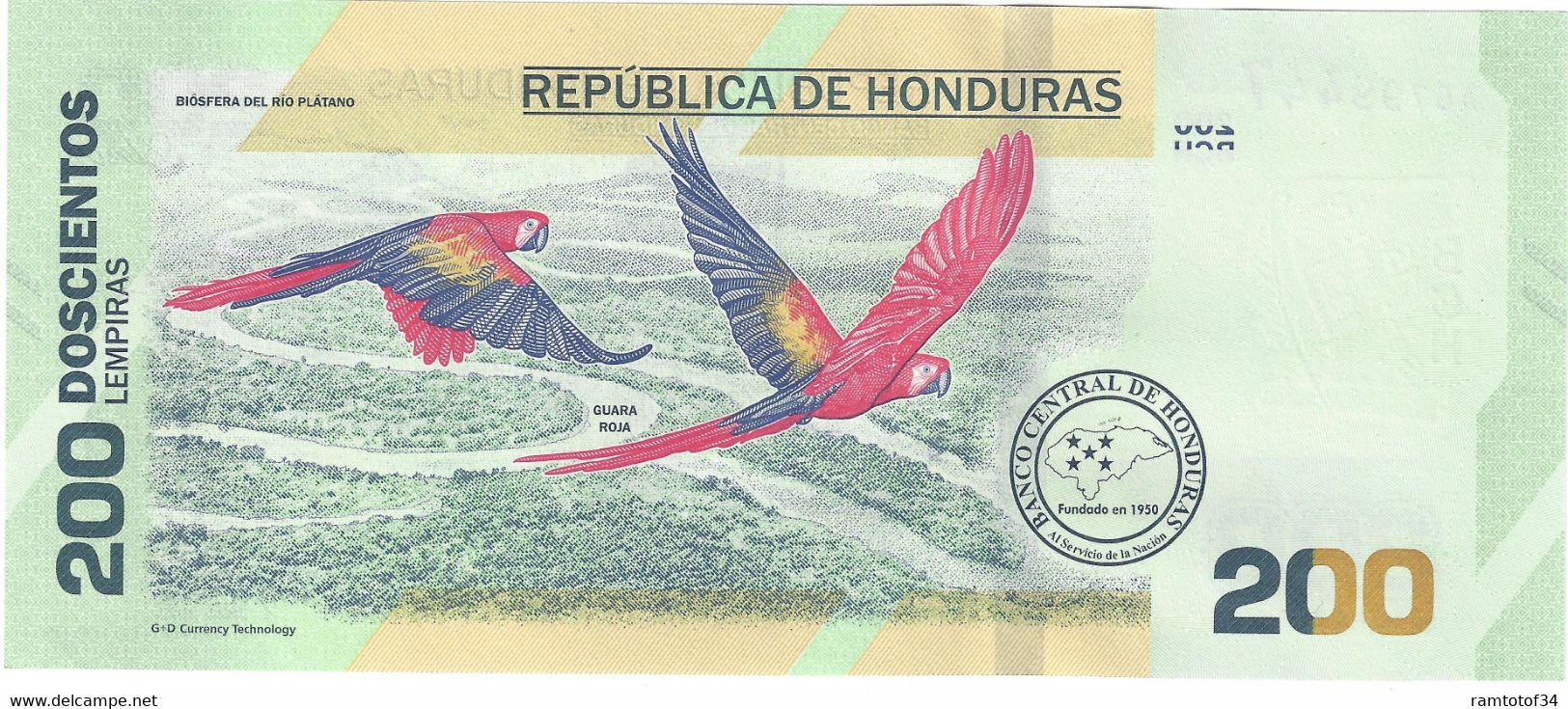 HONDURAS - 200 Lempira 2021 (2019) UNC - Honduras