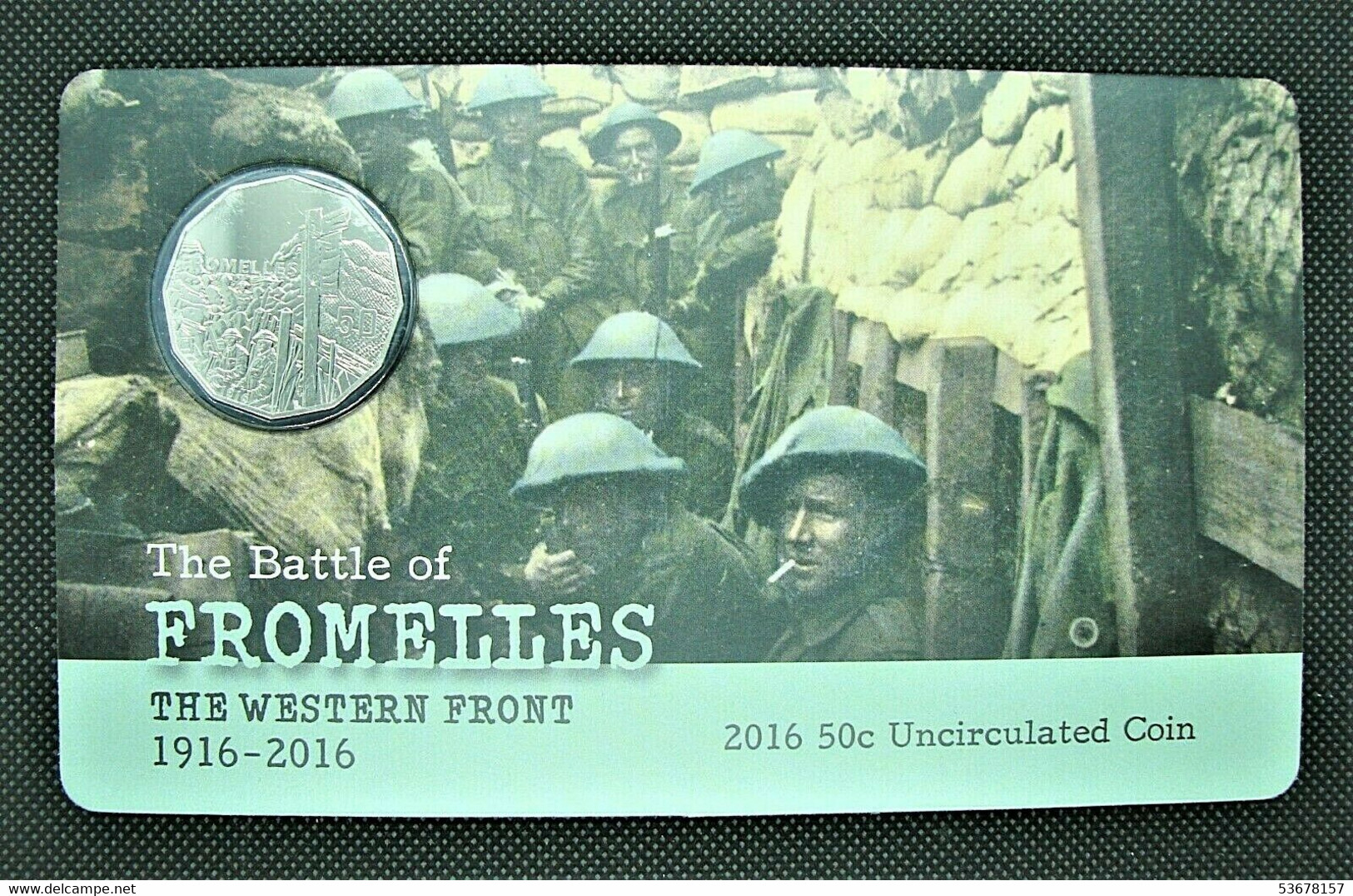 Australia 50 Cents, 2016 The Western Front - The Battle Of Fromelles, Unc Card - Collezioni