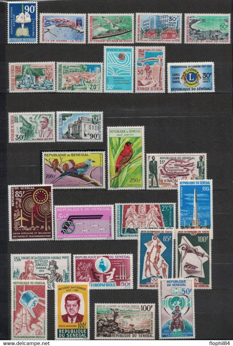 SENEGAL - COLLECTION A COMPLETER - DE 1960 A 1967 AVEC POSTE AERIENNE ET TAXE - COTE Y&T 2019 -  222€. - Senegal (1960-...)