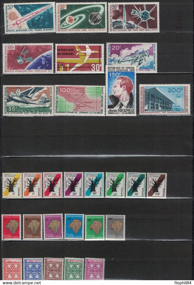 SENEGAL - COLLECTION A COMPLETER - DE 1960 A 1967 AVEC POSTE AERIENNE ET TAXE - COTE Y&T 2019 -  222€. - Senegal (1960-...)