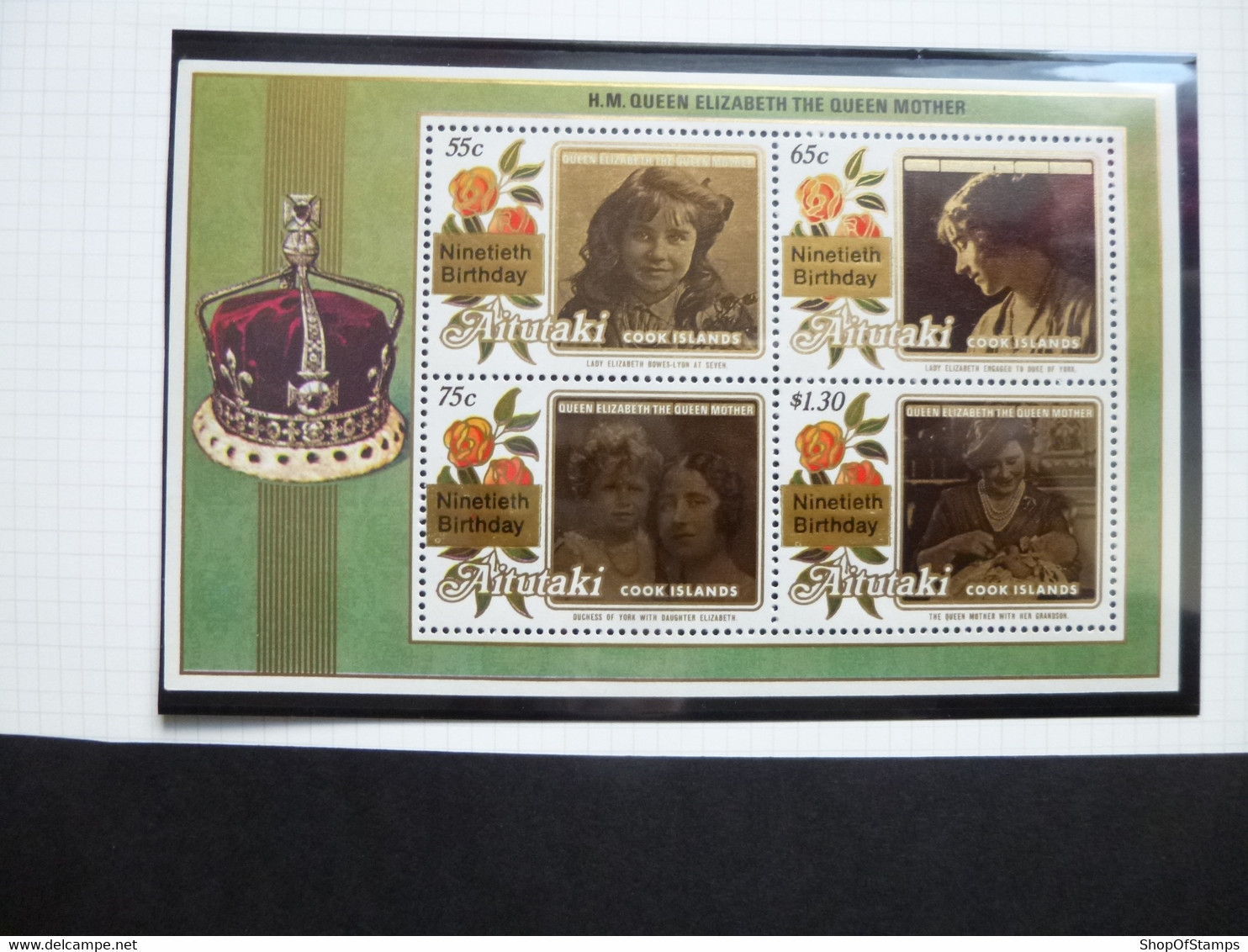 AITUTAKI SG 614MS MINT QUEEN MOTHER 90TH BIRTHDAY - Thourotte