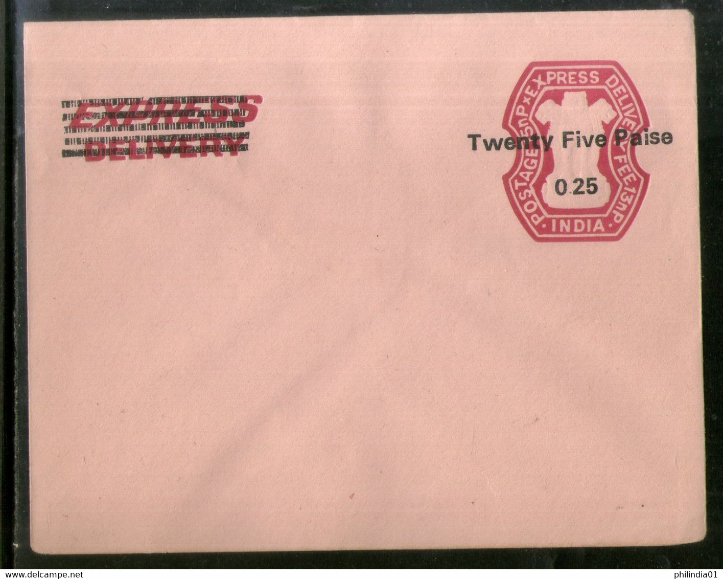 India 15p+13p Express Delivery Envelope With Overprint MINT # 6404 - Covers