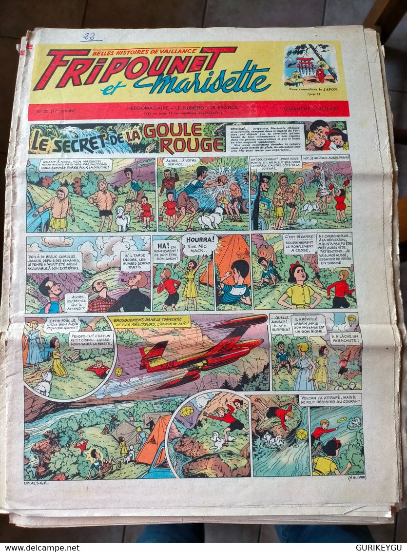 Fripounet Et Marisette N° 22 Sylvain Et  Sylvette  02/06/1957   Le Secret De La Goule Rouge - Sylvain Et Sylvette