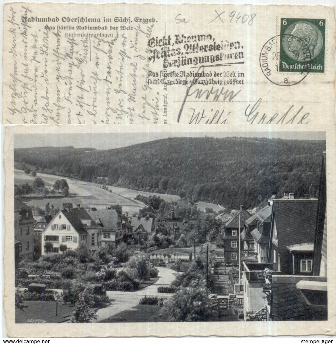 1939 Radiumbad Oberschlema Hindenburganlagen - Schlema